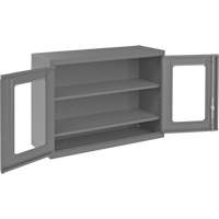 Armoire de rangement murale avec portes transparentes, 26-15/16" h x 35-7/8" la x 13-11/16" p, 2 tablettes, Acier, Gris Advanced Consulting and Training Ltd.