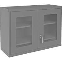 Armoire de rangement murale avec portes transparentes, 26-15/16" h x 35-7/8" la x 13-11/16" p, 2 tablettes, Acier, Gris Advanced Consulting and Training Ltd.