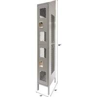 Vented Lockers, 2 -tier, 12" x 18" x 88", Steel, Grey, Knocked Down, Perforated Advanced Consulting and Training Ltd.