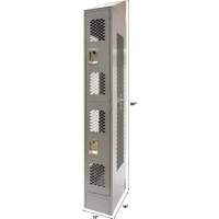 Vented Lockers, 2 -tier, 12" x 18" x 88", Steel, Grey, Knocked Down, Perforated Advanced Consulting and Training Ltd.