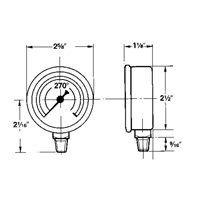Manom&egrave;tres,  2-1/2", 30" Hg-0" Vac, Fixation inf&eacute;rieure, Analogique rempli de liquide Advanced Consulting and Training Ltd.