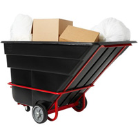 Chariot basculeur en acier, Plastique recycl&eacute; noir, 1/2 vg³, Capacit&eacute; de charge de 1400 lb Advanced Consulting and Training Ltd.