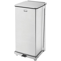 Corbeille &agrave; p&eacute;dale carr&eacute;e avec doublure Defenders, Acier inoxydable, Capacit&eacute; 13 gal. US Advanced Consulting and Training Ltd.