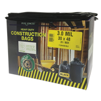 Contractor Liners, Strong, 30" W x 48" L, 3 mils, Black, 113.56 L (30 Gal.) Capacity Advanced Consulting and Training Ltd.