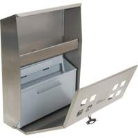 Smoking Receptacle, Wall-Mount, Stainless Steel, 1.6 Litres Capacity, 13-4/5" Height Advanced Consulting and Training Ltd.