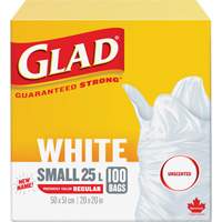 Small 25L Unscented Garbage Bags, Regular, 20" W x 20" L, White Advanced Consulting and Training Ltd.