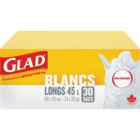 Tall 45L Unscented Garbage Bags, Regular, 24" W x 28" L, White Advanced Consulting and Training Ltd.