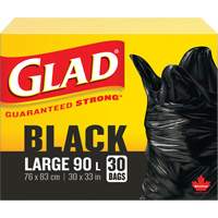 90L Garbage Bags, Regular, 30" W x 33" L, Black Advanced Consulting and Training Ltd.