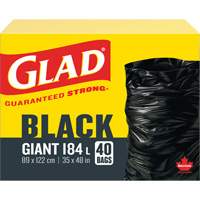 184L Garbage Bags, Regular, 35" W x 48" L, Black Advanced Consulting and Training Ltd.