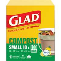 Small Compostable Bags, Regular, 17" L x 16" W, Brown, 10 L (3 Gal.) Capacity Advanced Consulting and Training Ltd.