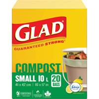 Small Compostable Bags, Regular, 17" L x 16" W, Brown, 10 L (3 Gal.) Capacity Advanced Consulting and Training Ltd.