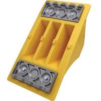 Cale-roue pour &eacute;quipement lourd de 75 tonnes avec crampons en aluminium, Ur&eacute;thane, Jaune Advanced Consulting and Training Ltd.