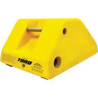Cale-roue pour &eacute;quipement lourd de 255 tonnes avec poign&eacute;e et trou, Ur&eacute;thane, Jaune Advanced Consulting and Training Ltd.