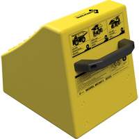 Cale de roue ultra-robuste pour l'exploitation mini&egrave;re Checkers Safety sans support, PEHD, Jaune, 14-1/2" la x 17-1/2" p x 16" h Advanced Consulting and Training Ltd.