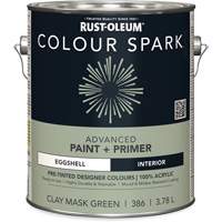 Peinture int&eacute;rieure pr&eacute;teint&eacute;e + appr&ecirc;t mural Colour Spark, Vert masque en argile, Satin&eacute;, 3,78 L, Gallon Advanced Consulting and Training Ltd.