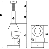 Cric-bouteille, 20 tonnes, 11" Hauteur &eacute;lev&eacute;e Advanced Consulting and Training Ltd.