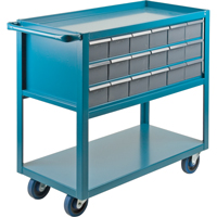 Chariot &agrave; tablette avec tiroir, 1200 lb Capacit&eacute;, Acier, 18" x la, 35" x ha, 36" p, Roues en Caoutchouc, Enti&egrave;rement soud&eacute;, 18 tirroirs Advanced Consulting and Training Ltd.