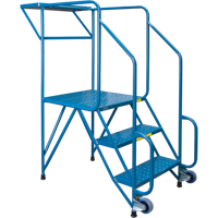Mechanics/Maintenance Rolling Ladder, Steel, 3 Steps, 28" Platform Height Advanced Consulting and Training Ltd.