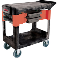 Chariots &agrave; outils d'entretien, 2 tiroirs, 38" lo x 19-1/4" la x 33-3/8" h, Noir Advanced Consulting and Training Ltd.