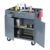 Poste de travail &agrave; deux c&ocirc;t&eacute;s mobile et robuste, 1200 lb Capacit&eacute;, Acier, 34" x la, 34" x ha, 24" p, Enti&egrave;rement soud&eacute;, 6 tirroirs Advanced Consulting and Training Ltd.