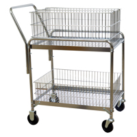 Chariot de bureau en treillis m&eacute;tallique pour le courrier, 200 lb Capacit&eacute;, Chrome, 20" p x 33" la x 37-1/2" h, Chrom&eacute; Advanced Consulting and Training Ltd.