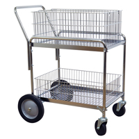Chariot de bureau en treillis m&eacute;tallique pour le courrier, 200 lb Capacit&eacute;, Chrome, 23-3/4" p x 33-1/2" la x 38-1/4" h, Chrom&eacute; Advanced Consulting and Training Ltd.