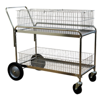 Chariot de bureau en treillis m&eacute;tallique pour le courrier, 250 lb Capacit&eacute;, Chrome, 23-3/4" p x 43" la x 38-1/2" h, Chrom&eacute; Advanced Consulting and Training Ltd.