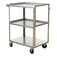 Shelf Carts, 3 Tiers, 15-1/2" W x 32-1/8" H x 24" D, 300 lbs. Capacity Advanced Consulting and Training Ltd.
