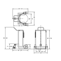 Large Liquid Gas Cylinder Truck LCC, Polyurethane Wheels, 20" W x 20" D Base, 1000 lbs. Advanced Consulting and Training Ltd.