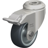 Stainless Steel Thermoplastic Elastomer Caster, Swivel with Brake, 3-1/8" (79.5 mm) Dia., 220 lbs. (100 kg.) Capacity Advanced Consulting and Training Ltd.