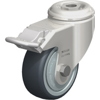 Stainless Steel Thermoplastic Elastomer Caster, Swivel with Brake, 3-1/8" (79.5 mm) Dia., 220 lbs. (100 kg.) Capacity Advanced Consulting and Training Ltd.