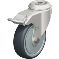 Stainless Steel Thermoplastic Elastomer Caster, Swivel with Brake, 4" (102 mm) Dia., 240 lbs. (108 kg.) Capacity Advanced Consulting and Training Ltd.