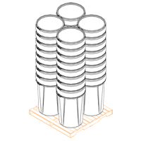 Nestable Polyethylene Drum, 55 US gal (45 imp. gal.), Open Top, Yellow Advanced Consulting and Training Ltd.