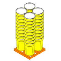 Nestable Polyethylene Drum, 30 US gal (25 imp. gal.), Open Top, Yellow Advanced Consulting and Training Ltd.