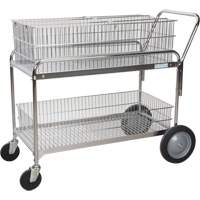 Chariot de bureau en treillis m&eacute;tallique pour le courrier, 250 lb Capacit&eacute;, Chrome, 23" p x 42" la x 38" h, Chrom&eacute; Advanced Consulting and Training Ltd.