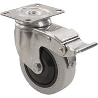 2309 Caster with Double Locking Brake, Swivel with Brake, 4" (101.6 mm), Envirothane Grey, 350 lbs. (158.8 kg.) Advanced Consulting and Training Ltd.