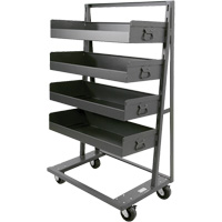 Chariot &agrave; cadre en A robuste &agrave; un c&ocirc;t&eacute; avec 4 grands plateaux &agrave; rebord, 38" x 25" x 63", Capacit&eacute; 2500 lb Advanced Consulting and Training Ltd.