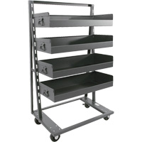 Chariot &agrave; cadre en A robuste &agrave; un c&ocirc;t&eacute; avec 4 grands plateaux &agrave; rebord, 38" x 25" x 63", Capacit&eacute; 2500 lb Advanced Consulting and Training Ltd.