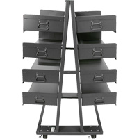 Chariot &agrave; cadre en A robuste &agrave; deux c&ocirc;t&eacute;s avec 8 plateaux &agrave; rebords, 38" x 30" x 63", Capacit&eacute; 2500 lb Advanced Consulting and Training Ltd.