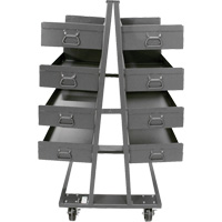 Chariot &agrave; cadre en A robuste &agrave; deux c&ocirc;t&eacute;s avec 8 grands plateaux &agrave; rebords, 38" x 30" x 63", Capacit&eacute; 2500 lb Advanced Consulting and Training Ltd.