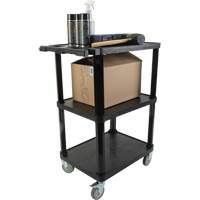 Utility Cart with Flat Shelf, 3 Tiers, 18-1/8" x 37-3/8" x 27-3/4", 330 lbs. Capacity Advanced Consulting and Training Ltd.