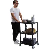 Utility Cart with Flat Shelf, 3 Tiers, 18-1/8" x 37-3/8" x 27-3/4", 330 lbs. Capacity Advanced Consulting and Training Ltd.