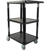Utility Cart with Flat Shelf, 3 Tiers, 18-1/8" x 37-3/8" x 27-3/4", 330 lbs. Capacity Advanced Consulting and Training Ltd.