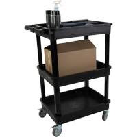 Utility Cart with Deep Lip Shelf, 3 Tiers, 19" x 39-1/2" x 28-1/4", 330 lbs. Capacity Advanced Consulting and Training Ltd.