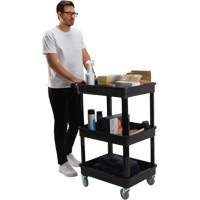 Utility Cart with Deep Lip Shelf, 3 Tiers, 19" x 39-1/2" x 28-1/4", 330 lbs. Capacity Advanced Consulting and Training Ltd.