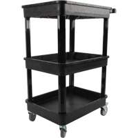 Utility Cart with Deep Lip Shelf, 3 Tiers, 19" x 39-1/2" x 28-1/4", 330 lbs. Capacity Advanced Consulting and Training Ltd.