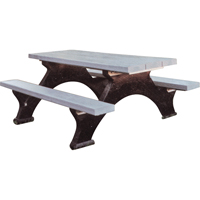 Recycled Plastic Picnic Tables, 6' L x 62-1/4" W, Grey Advanced Consulting and Training Ltd.