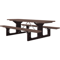 Recycled Plastic Picnic Tables, 6' L x 61-1/2" W, Brown Advanced Consulting and Training Ltd.