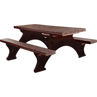 Recycled Plastic Picnic Tables, 8' L x 61-1/2" W, Brown Advanced Consulting and Training Ltd.