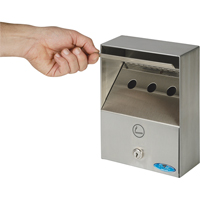 Smoking Receptacles, Wall-Mount, Stainless Steel, 1 Litres Capacity, 9" Height Advanced Consulting and Training Ltd.